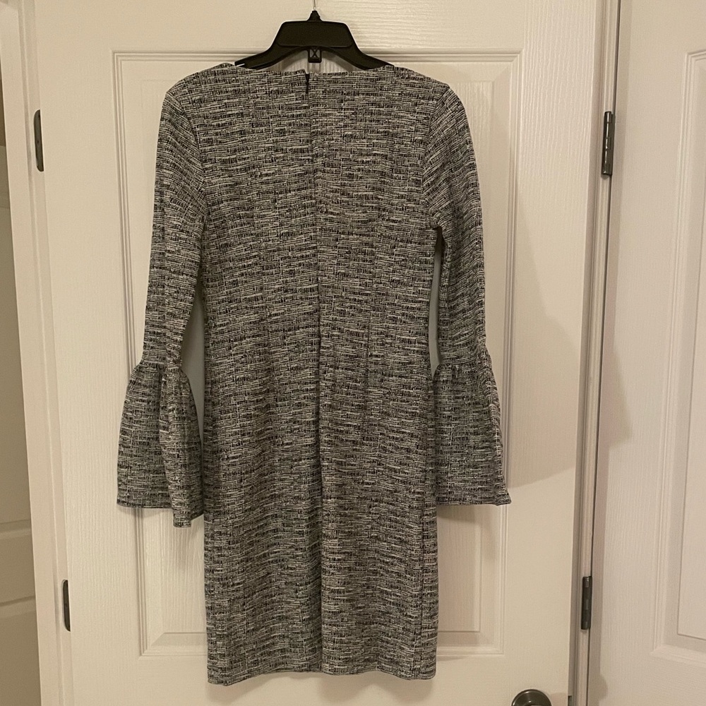 BANANA REPUBLIC Black and White Bell Sleeve Tweed Dress - Picture 13 of 15